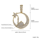Prong Setting AAA+CZ Stones Moon star small house Pendant