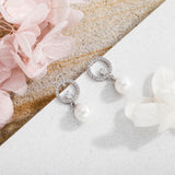 Pearl Earrings For Women Round Wedding Earrings Jewelry Gift