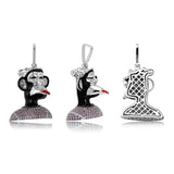 European & American 4mm Tennis Chain High Ice AAA+ CZ Drip Oil Pendant&Necklace