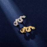 HIP HOP Green Gemstone Snake High Ice Cravejado AAA+ Cubic Zircon Grillz