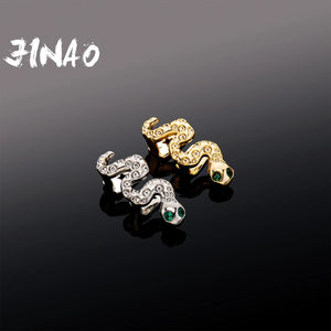 HIP HOP Green Gemstone Snake High Ice Cravejado AAA+ Cubic Zircon Grillz