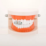 HIP HOP Green Gemstone Snake High Ice Cravejado AAA+ Cubic Zircon Grillz