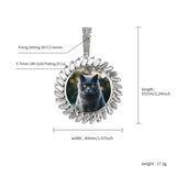 Rectangular Zircon Style Photo Pendant Necklace
