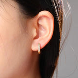 Gold/Silver Plated Double Row CZ Stone Stud Earrings