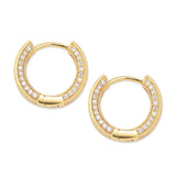 Gold/Silver Plated Double Row CZ Stone Stud Earrings
