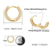 Gold/Silver Plated Double Row CZ Stone Stud Earrings