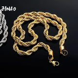 HIP HOP High 8mm Rope Chain Necklace Men and Women Jewelry
