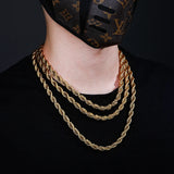 HIP HOP High 8mm Rope Chain Necklace Men and Women Jewelry