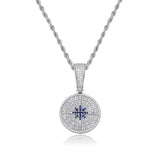 Hip Hop Compass Pendant Iced Out CZ Pendant With Tennis Chain
