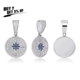 Hip Hop Compass Pendant Iced Out CZ Pendant With Tennis Chain