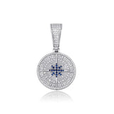 Hip Hop Compass Pendant Iced Out CZ Pendant With Tennis Chain