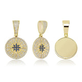 Hip Hop Compass Pendant Iced Out CZ Pendant With Tennis Chain