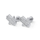 925 Silver CZ Stud Earrings Small Women Sterling Silver Jewelry
