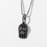 925 Silver Mask Pendant Zircon Hip-hop Jewelry Gift
