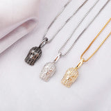 925 Silver Mask Pendant Zircon Hip-hop Jewelry Gift