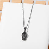 925 Silver Mask Pendant Zircon Hip-hop Jewelry Gift