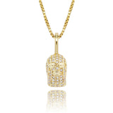 925 Silver Mask Pendant Zircon Hip-hop Jewelry Gift