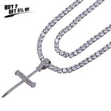 Silver Plated CZ Crystal Zircon Stone Pendant Necklace