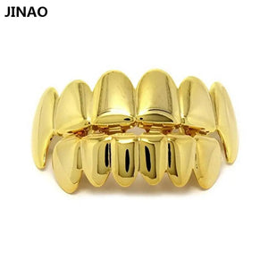 Plated Hip Hop Teeth Grills Top & Bottom Grill Set Classic Grillz