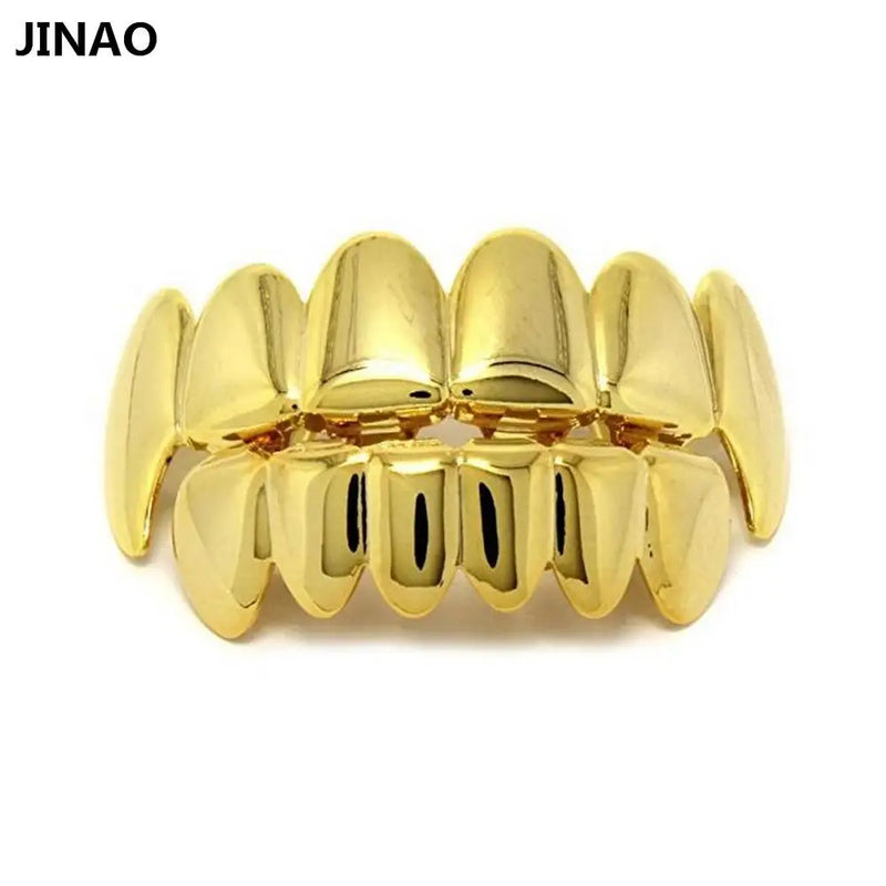 Plated Hip Hop Teeth Grills Top & Bottom Grill Set Classic Grillz
