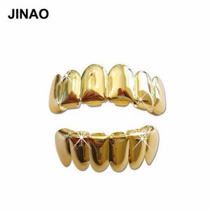 Plated Hip Hop Teeth Grills Top & Bottom Grill Set Classic Grillz