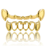 Plated Hip Hop Teeth Half Fang Grillz Set