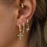 Copper Stud Hoop Earrings Chain Circle 20022 Women Jewelry