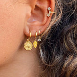 Copper Stud Hoop Earrings Chain Circle 20022 Women Jewelry