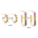 CZ Zircon Hoop Clip Earrings Set