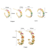 CZ Zircon Hoop Clip Earrings Set