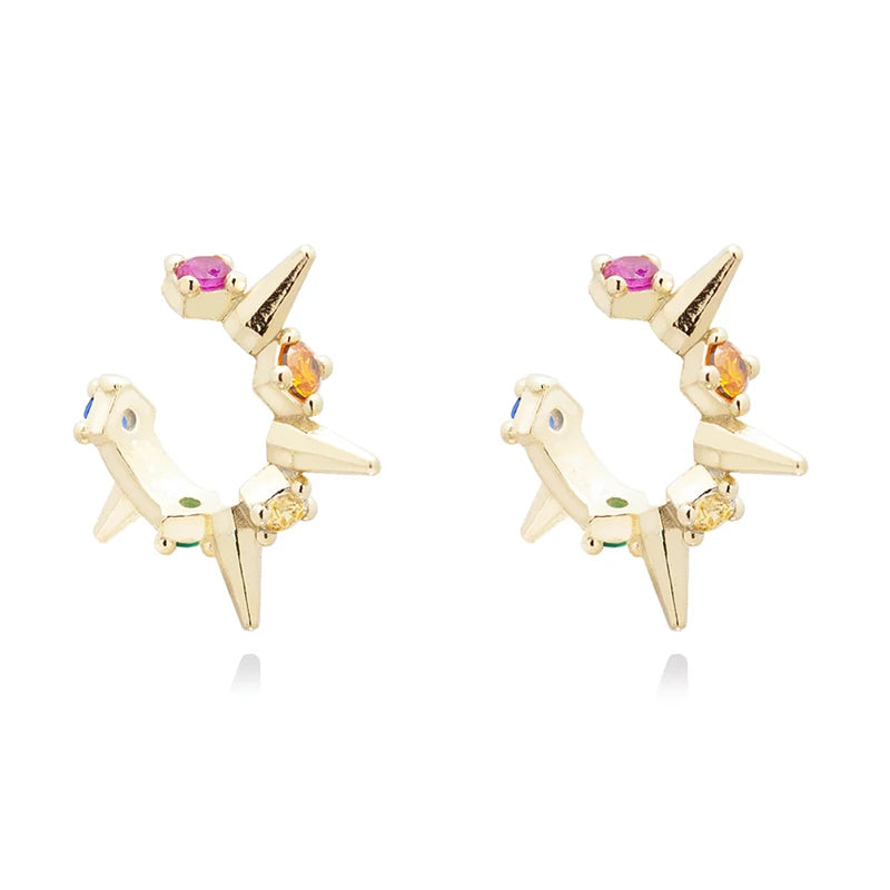 CZ Zircon Hoop Clip Earrings Set