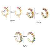 CZ Zircon Hoop Clip Earrings Set