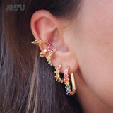 CZ Zircon Hoop Clip Earrings Set