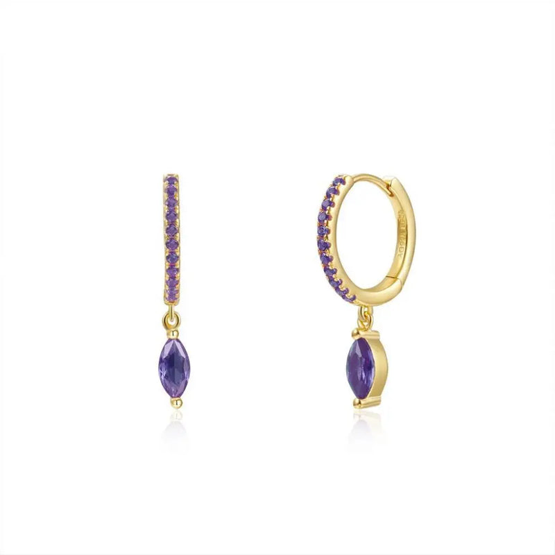 CZ Zircon Hoop Bee Stud Earrings Women's Jewelry