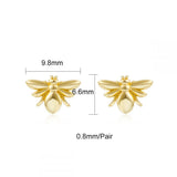 CZ Zircon Hoop Bee Stud Earrings Women's Jewelry