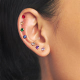 CZ Zircon Birthstone Stud Earrings