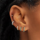 Multicolor Zircon Dangle Earrings Plated Oil Hoop Smile Heart