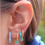 Multicolor Zircon Dangle Earrings Plated Oil Hoop Smile Heart