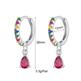 CZ Zircon Initial Chain Earrings Set