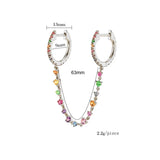 CZ Zircon Initial Chain Earrings Set