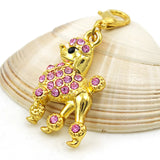 12Pcs Lobster Clasp Dangle Rhinestones Dog Anchors DIY Charms