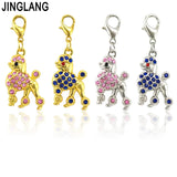12Pcs Lobster Clasp Dangle Rhinestones Dog Anchors DIY Charms