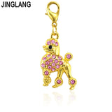 12Pcs Lobster Clasp Dangle Rhinestones Dog Anchors DIY Charms