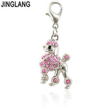 12Pcs Lobster Clasp Dangle Rhinestones Dog Anchors DIY Charms