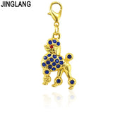 12Pcs Lobster Clasp Dangle Rhinestones Dog Anchors DIY Charms