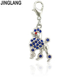 12Pcs Lobster Clasp Dangle Rhinestones Dog Anchors DIY Charms