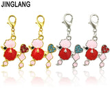 12 Plated Key Lock Dog Charms for Jewelry Making