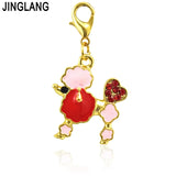 12 Plated Key Lock Dog Charms for Jewelry Making