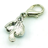 12Pcs/Lot Mushroom Rhinestone Charms Dangle Lobster Clasp DIY Jewelry Making