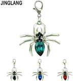 12pc/Lot Animal Lobster Clasp Charms Dangle Plastic Crystal Spider DIY Charms